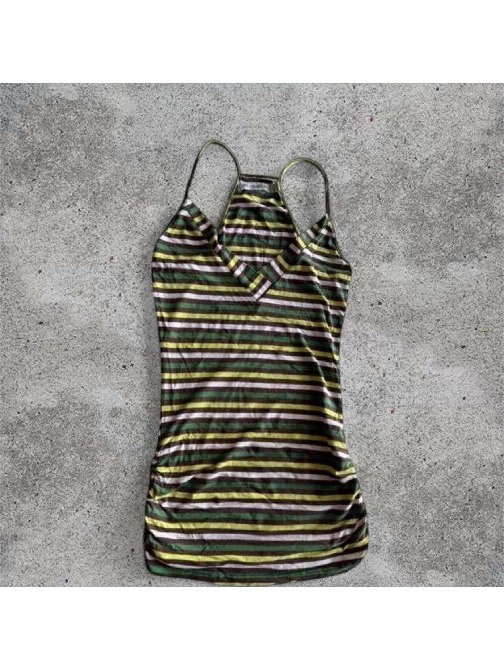 Zara brown/green striped cami